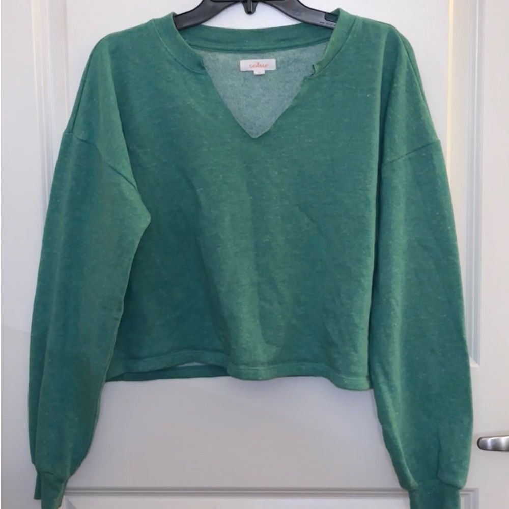 Colsie Green V-Neck Sweater